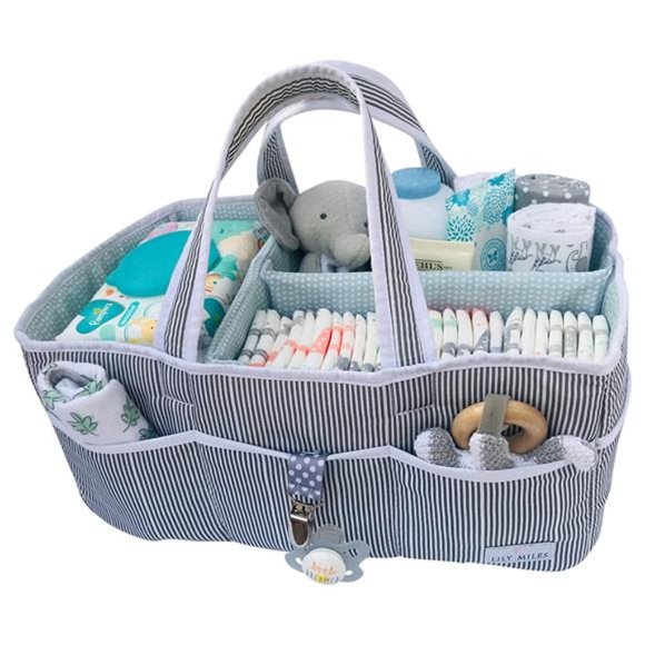 Baby Diaper Caddy - Large Organizer Tote Bag for Infant Boy or Girl -Baby Shower - Picture 1 of 6